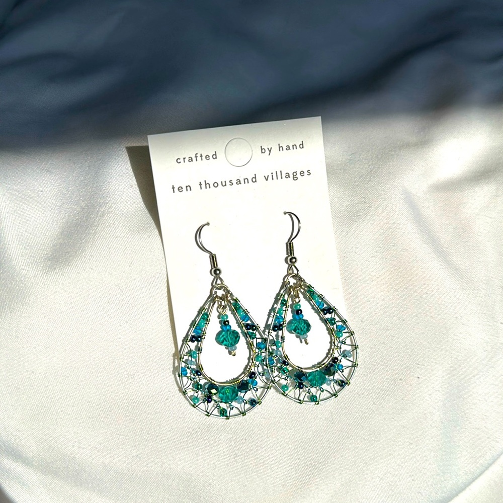 NWOT TURQUOISE BLUE Handcrafted earrings from Ten Thousand Villages